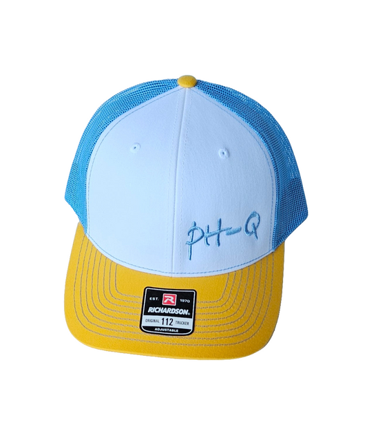 Richardson 112 - White / Columbia Blue / Yellow with Columbia Blue Left Panel Print